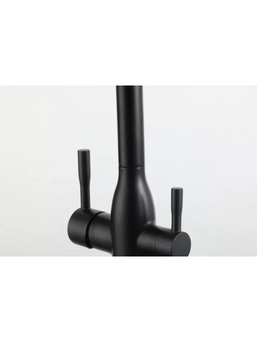Смеситель кухонный Frap F4398-6, гибкий излив, черный, латунь/силумин/силикон