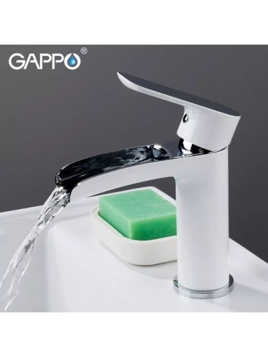 Смеситель для раковины Gappo Noar G1048-8, латунь, белый/хром