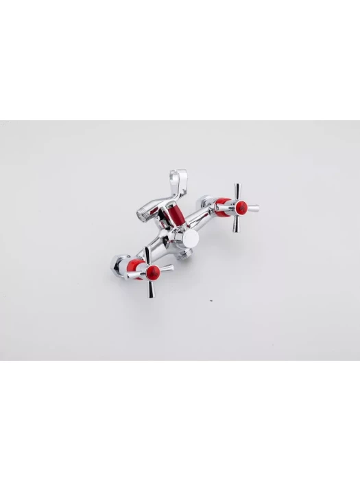 Смеситель Frud R22118-10, для ванны, с душевой лейкой, вентильный, красный