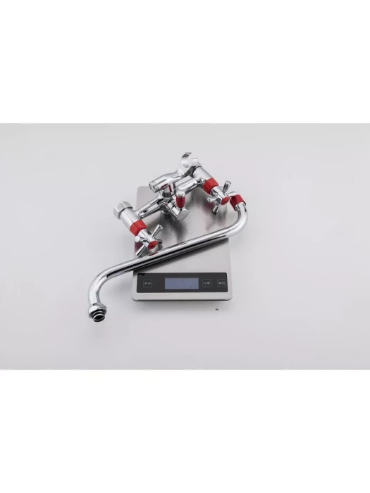 Смеситель Frud R22118-10, для ванны, с душевой лейкой, вентильный, красный