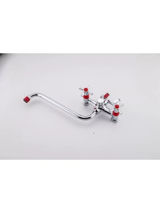 Смеситель Frud R22118-10, для ванны, с душевой лейкой, вентильный, красный