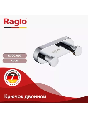 Крючок двойной Raglo "R300.052", настенное крепление, нержавеющая сталь, хром