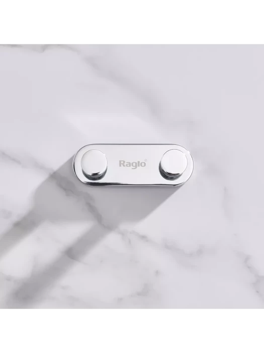 Крючок двойной Raglo "R300.052", настенное крепление, нержавеющая сталь, хром