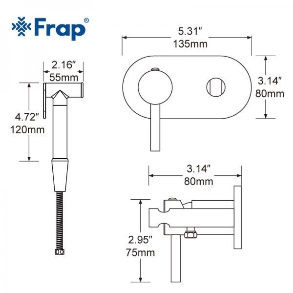 Смеситель гигиенический встраиваемый Frap F7505