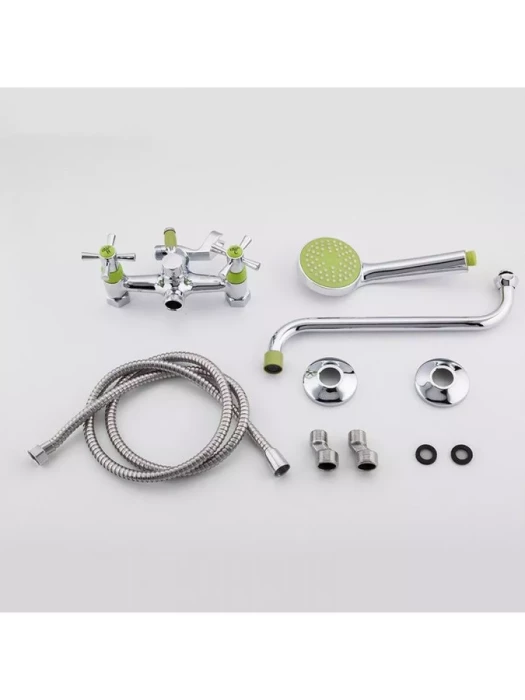 Смеситель Frud R22118-6, для ванны, с душевой лейкой, вентильный, зеленый