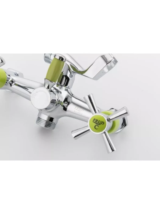 Смеситель Frud R22118-6, для ванны, с душевой лейкой, вентильный, зеленый