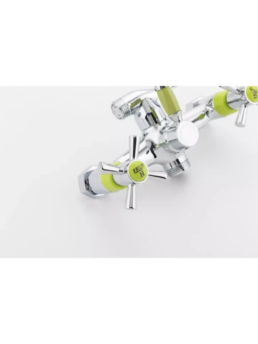 Смеситель Frud R22118-6, для ванны, с душевой лейкой, вентильный, зеленый