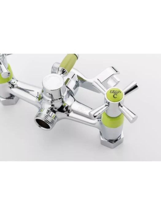 Смеситель Frud R22118-6, для ванны, с душевой лейкой, вентильный, зеленый