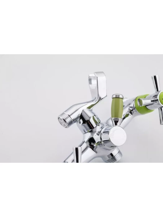 Смеситель Frud R22118-6, для ванны, с душевой лейкой, вентильный, зеленый