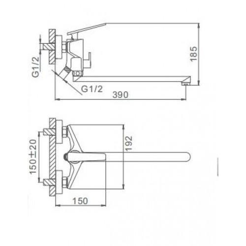 Смеситель для ванны Frap F2258