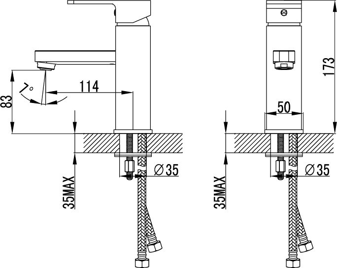 Смеситель для умывальника IDDIS Urban (URBSB00i01)