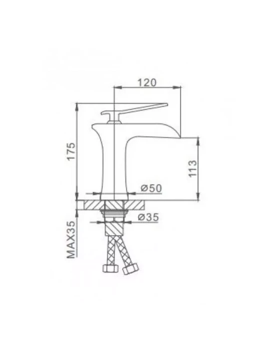 Смеситель для раковины Frap F1052-52, однорычажный, фиксированный излив, белый, хром