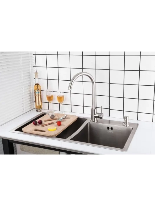Смеситель Frap F40899, для кухни, нержавеющая сталь, современный стиль, серый