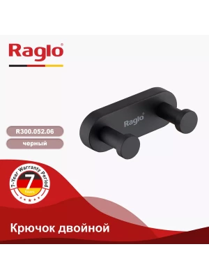Крючок двойной Raglo R300.052.06, настенное крепление, черный