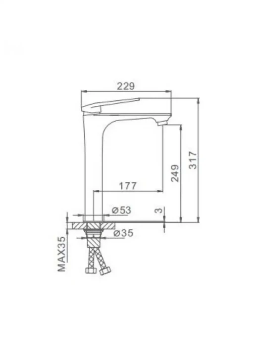 Смеситель для раковины Frap F1052-54, латунь, белый/хром, горизонтальный монтаж