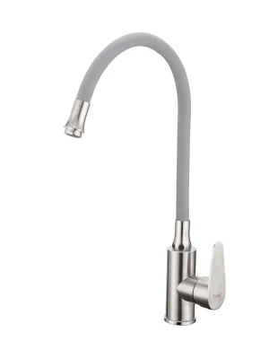 Смеситель для кухни Frap F4448, поворотный излив, однорычажный, сатин