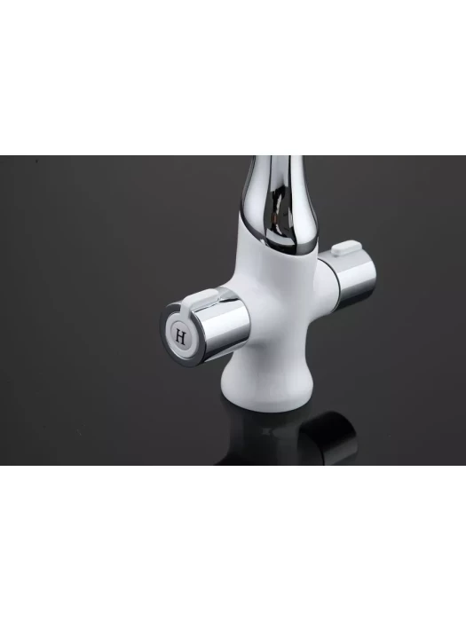 Смеситель для раковины Gappo Stella G1049, латунь, в цвете белый/хром