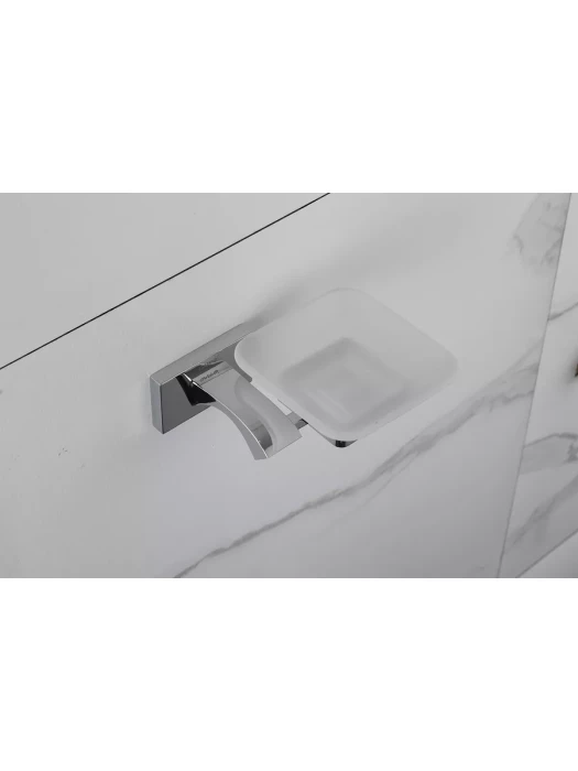 Мыльница Gappo G0702 для ванной, настенная, латунь, стекло, хром