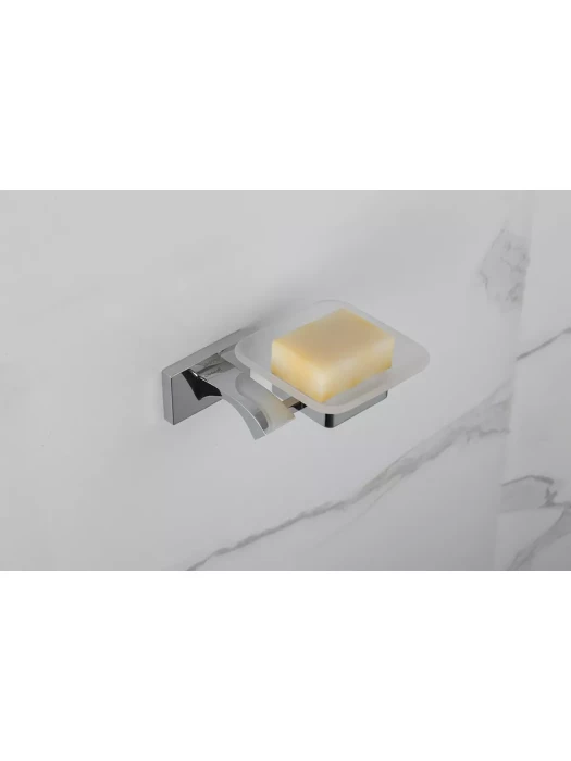 Мыльница Gappo G0702 для ванной, настенная, латунь, стекло, хром