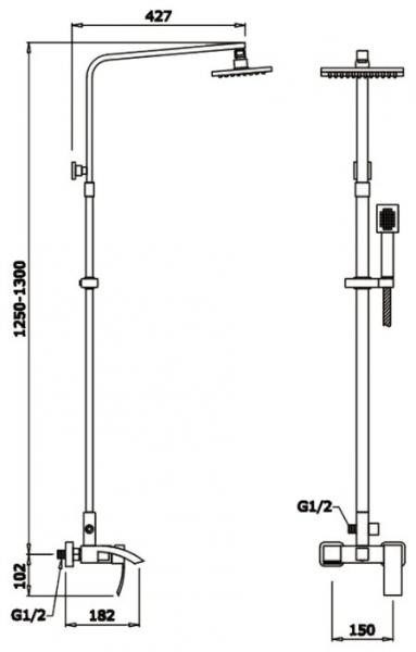 Душевая система Ganzer GZ 43061F