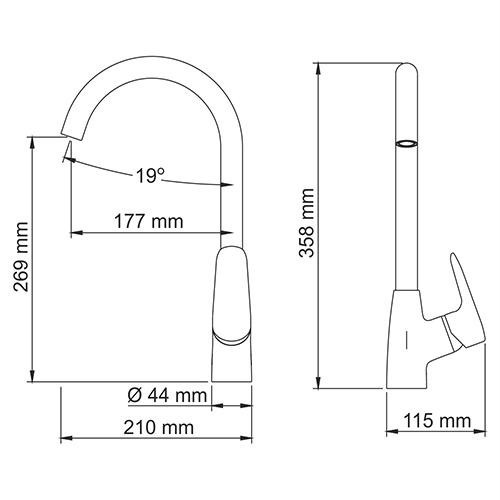 Смеситель для кухни Wasserkraft 5607