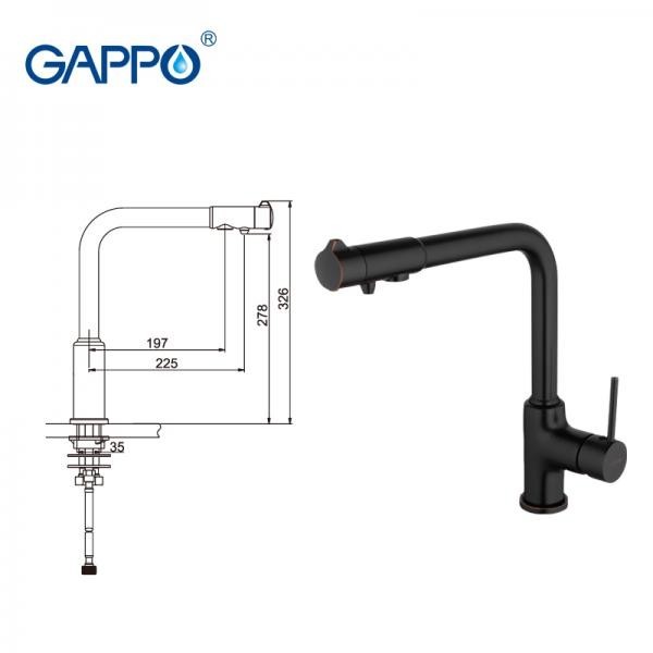Смеситель для кухни с подключением к фильтру Gappo G4390-10
