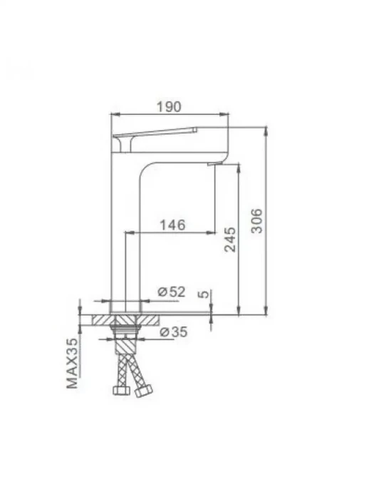 Смеситель для раковины Frap F1052-56, высокий излив, белый/хром