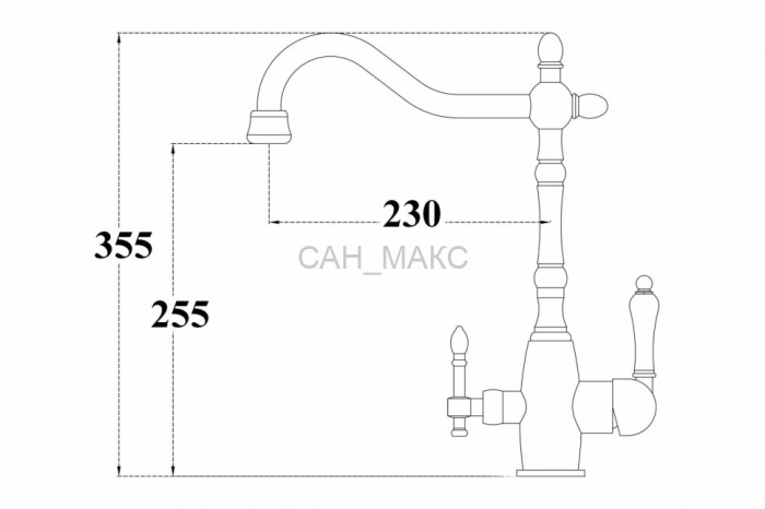 Смеситель для кухни под фильтр ZORG (ZR 312-33 YF BLACK BRONZE)