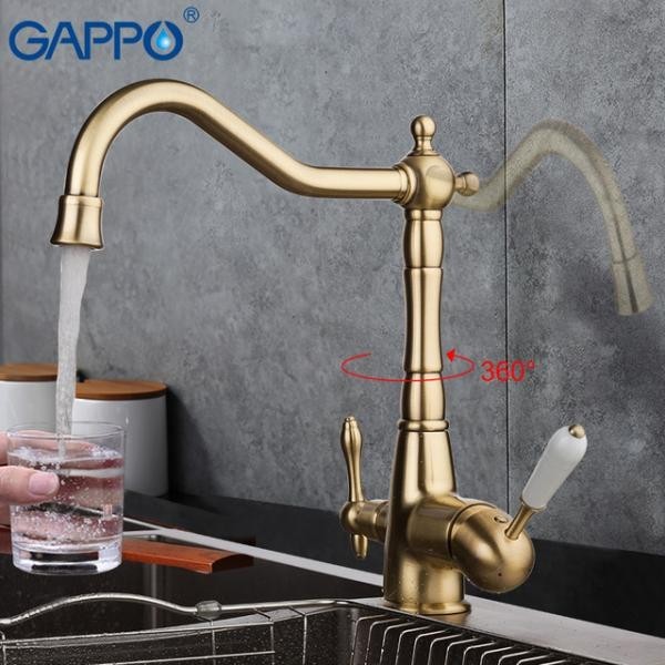 Смеситель для кухни с подключением к фильтру Gappo G4391-4
