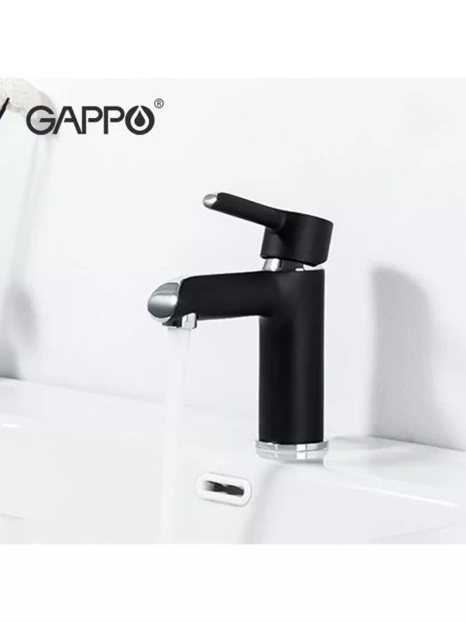 Смеситель для раковины Gappo G1003-6 латунь, матовый, черный