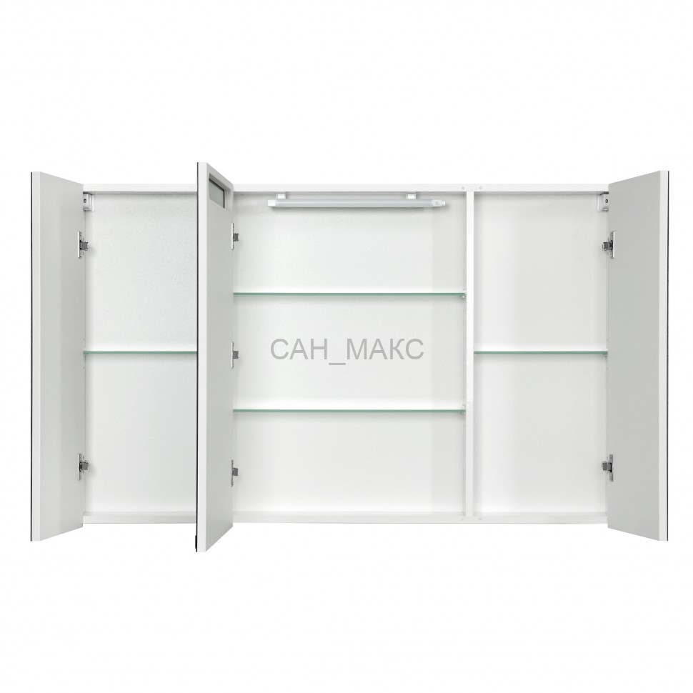 Зеркальный шкаф Aquaton Мадрид 120 со светильником белый (1A113402MA010)