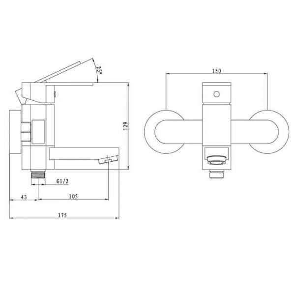 Смеситель для ванны Ganzer GZ06031-1