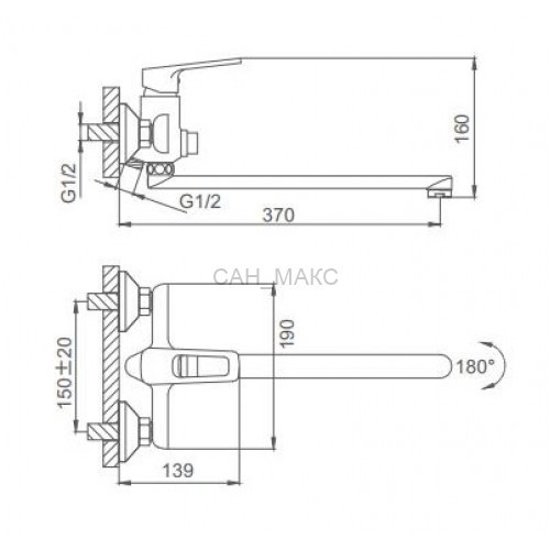 Смеситель для ванны Frud R22123 Frud
