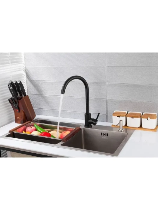 Смеситель Frap F40899-4, для кухни, черный, PVD покрытие, керамический картридж 35 мм