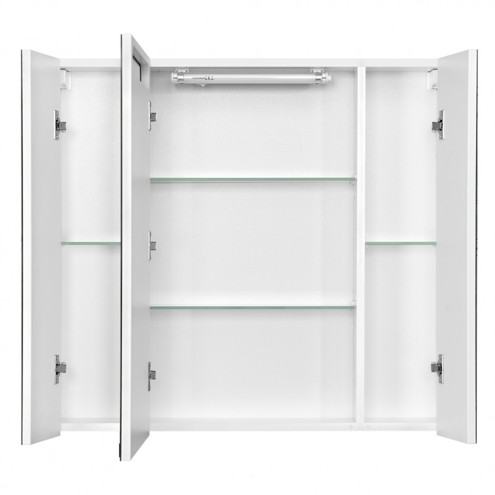 Зеркальный шкаф Aquaton Мадрид 80 М со светильником белый (1A175202MA010)