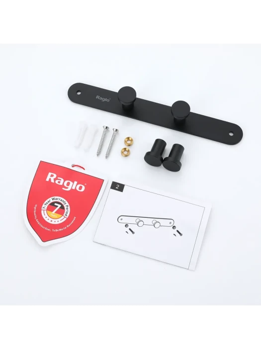 Крючок четвертной Raglo R300.054.06, металл, хромированный, чёрный, настенный, 1 шт