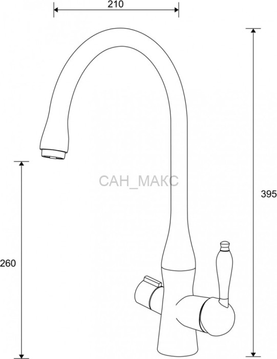 Смеситель для кухонной мойки ZORG Sanitary  (ZR 339 YF SATIN)