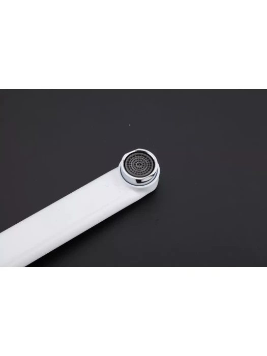 Смеситель для ванны Frud R22332 с душевой лейкой, двухвентильный, белый/хром