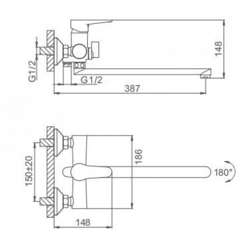 Смеситель для ванны Frud R22150