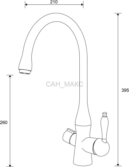 Смеситель для кухонной мойки ZORG Sanitary  (ZR 339 YF WATER)