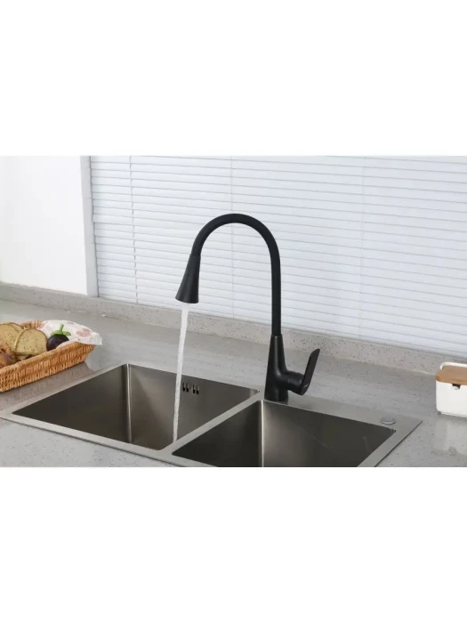 Смеситель для кухни Frap F4471-6, PVD покрытие, гибкий излив, черный