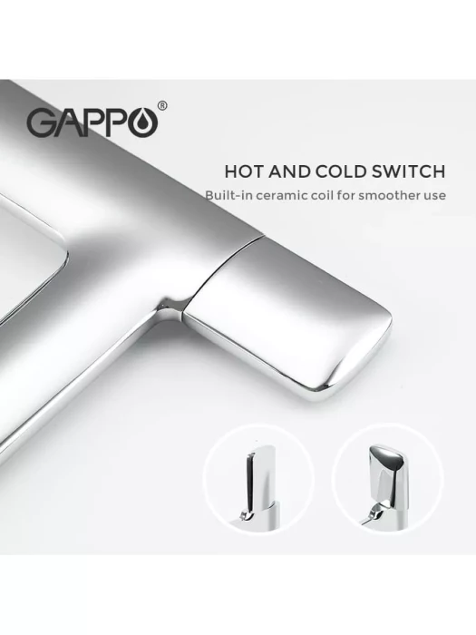 Смеситель для раковины Gappo G1052-80 однорычажный, латунь, хром