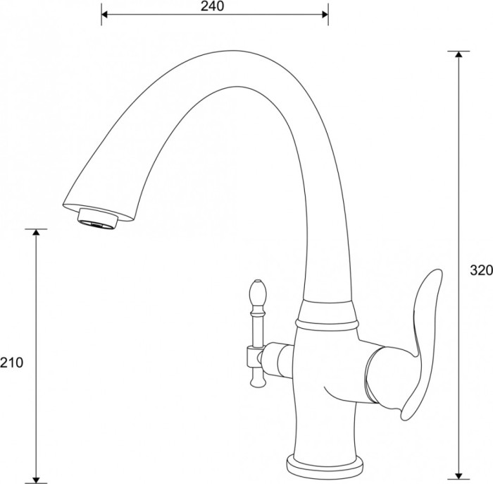 Смеситель для кухонной мойки ZORG Sanitary  (ZR 340 YF SATIN)