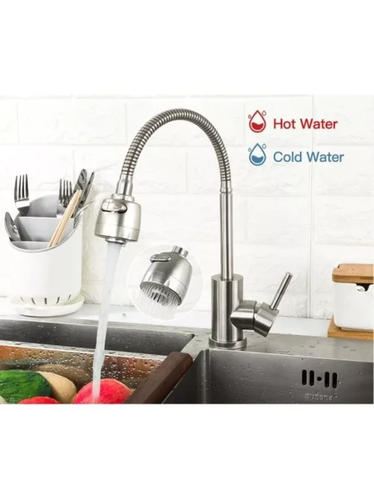Смеситель Frap F44899-1, для кухни, с гибким изливом, душевая насадка, сатин