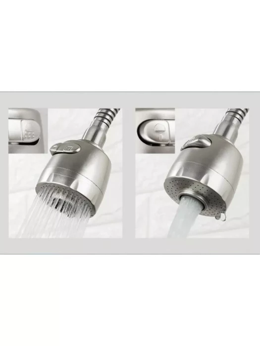 Смеситель Frap F44899-1, для кухни, с гибким изливом, душевая насадка, сатин