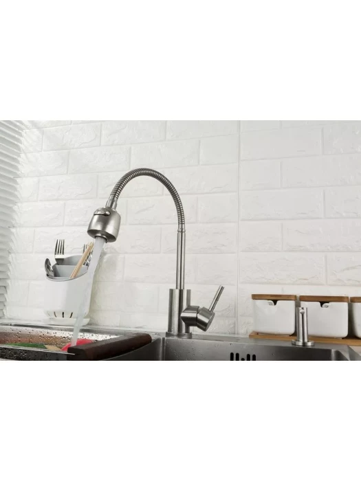 Смеситель Frap F44899-1, для кухни, с гибким изливом, душевая насадка, сатин