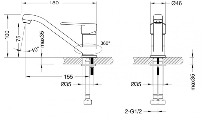 Смеситель для раковины Lemark Point (LM0307C)