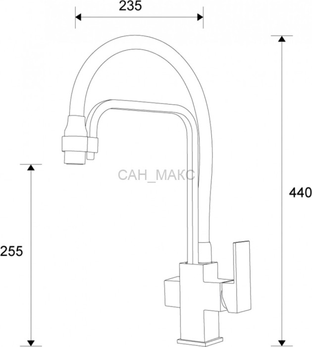 Смеситель для кухонной мойки ZORG Sanitary  (ZR 341-8 YF CLEAN WATER)