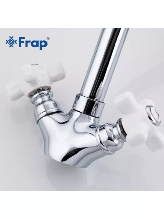 Смеситель для раковины Frap F1318, поворотный излив, двухвентильный, хром