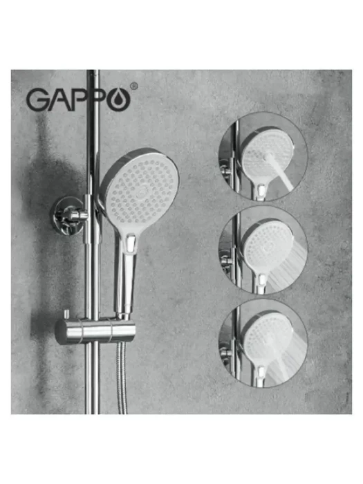 Душевая система Gappo G2403-8 настенная, латунь, белый, хром